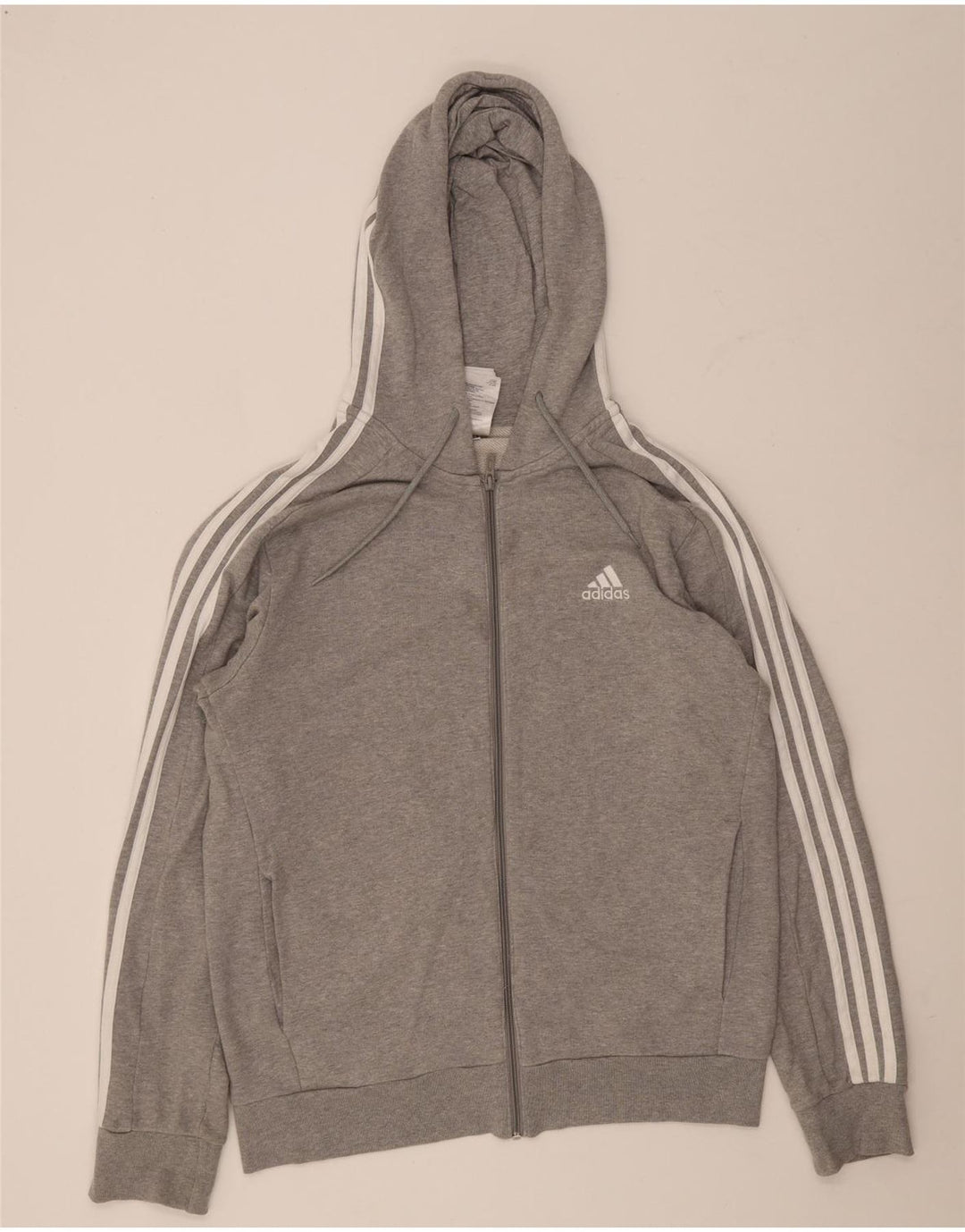 Adidas Herren Regular Fit Zip Hoodie Pullover mittelgraue Baumwolle