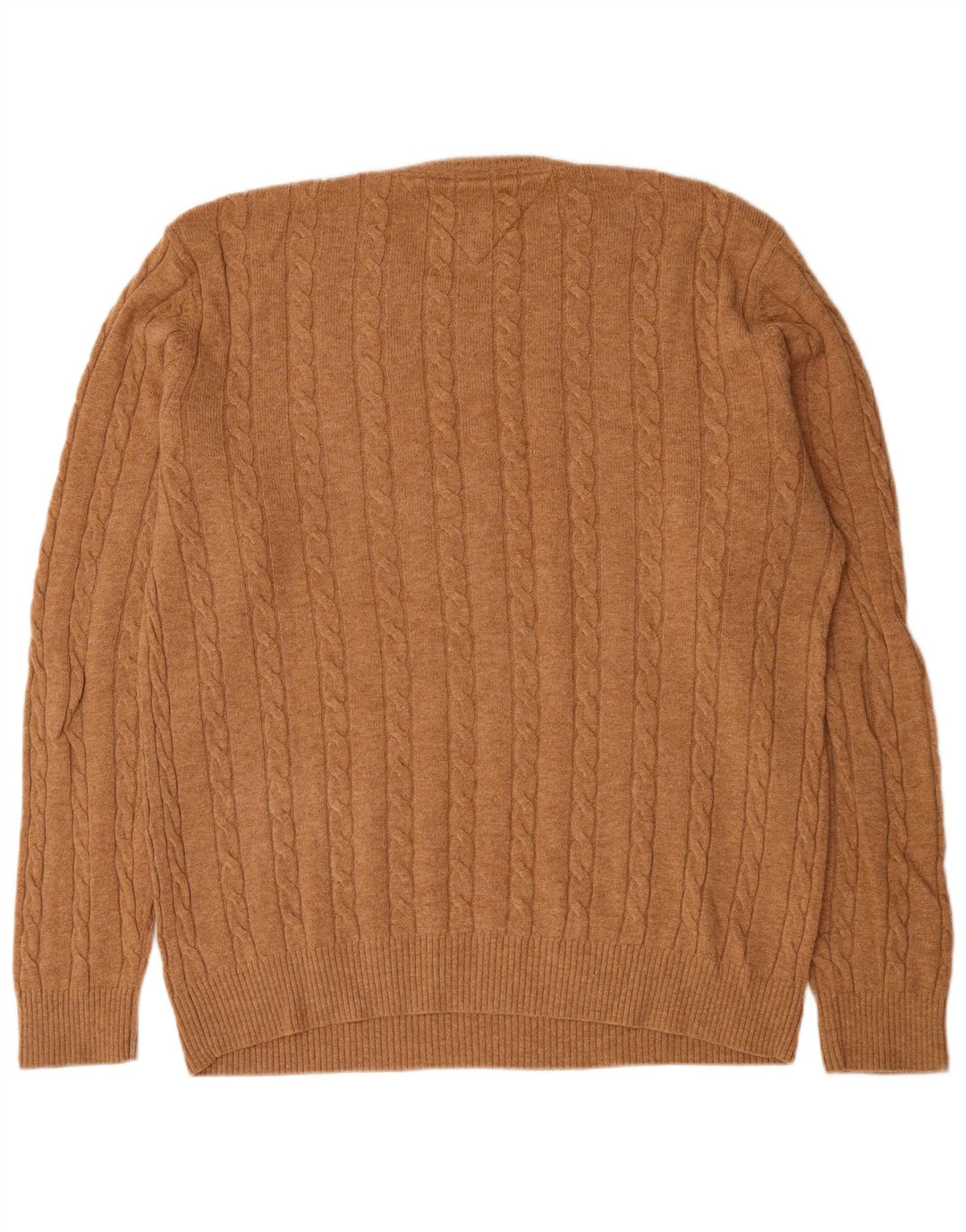 Tommy Hilfiger Herren-Pullover mit Rundhalsausschnitt, XL, braune Lammwolle
