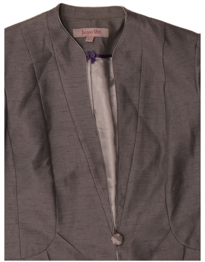 Jacques Vert Damen 1-Knopf-Blazerjacke UK 16 Große graue Viskose