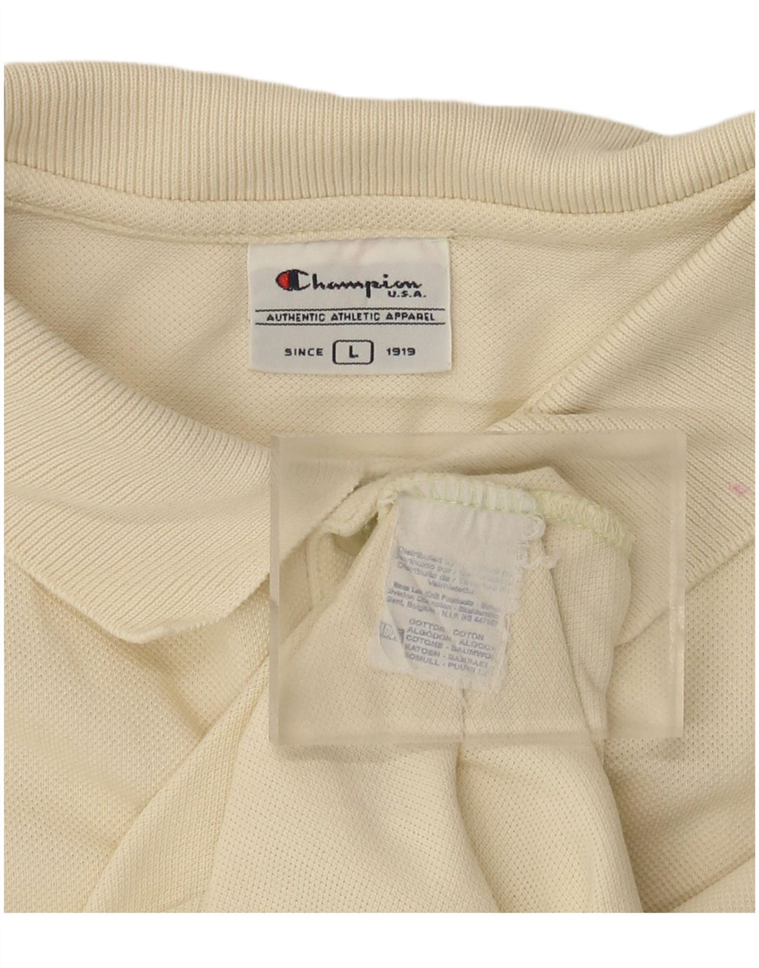 Champion Herren-Poloshirt, große weiße Baumwolle