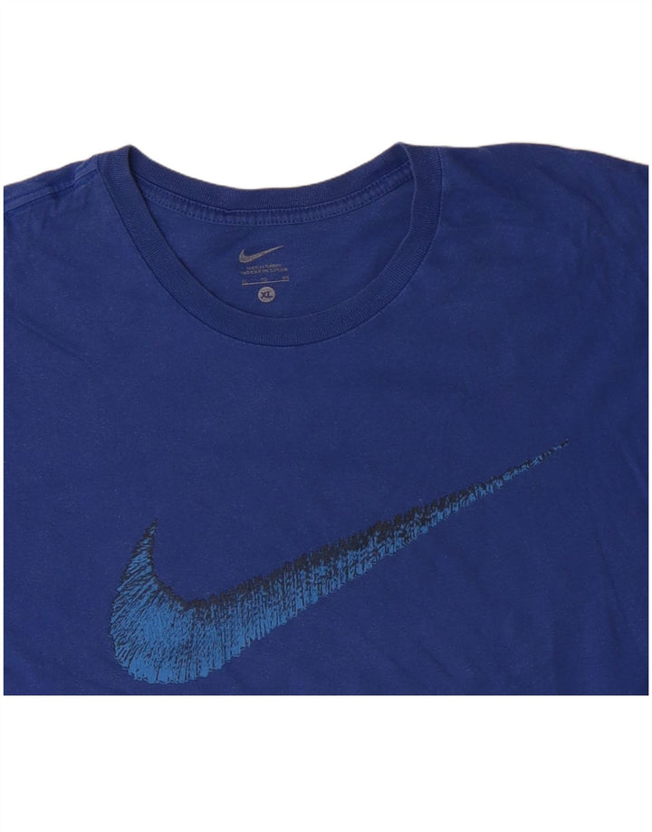 NIKE Herren Grafik T-Shirt Top XL Blau Baumwolle
