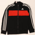 Adidas Jungen-Trainingsanzug-Top-Jacke, 7–8 Jahre, schwarzes Colourblock-Polyester