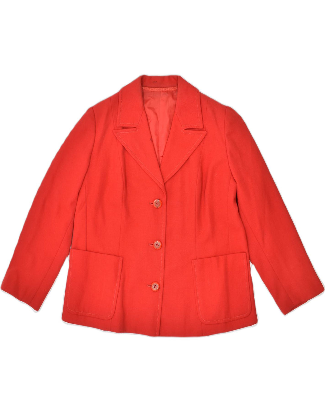 VINTAGE Womens 3 Button Blazer Jacket UK 12 Medium Red | Vintage | Thrift | Second-Hand | Used Clothing | Messina Hembry 