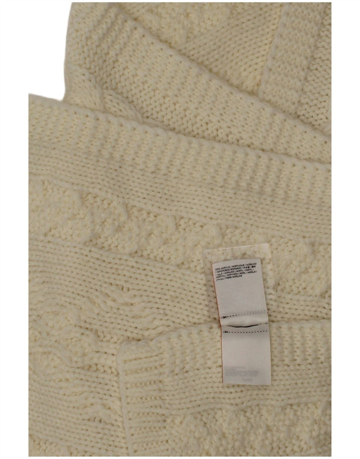 Superdry Strick-Rechteckschal für Damen, Einheitsgröße, gebrochenes weißes Acryl