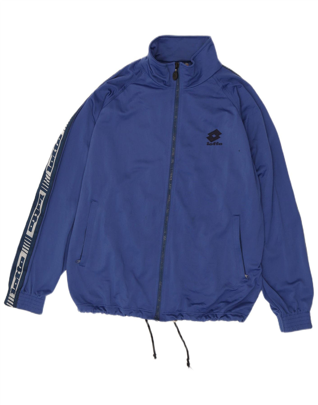 LOTTO Mens Graphic Tracksuit Top Jacket Large Blue Polyester
