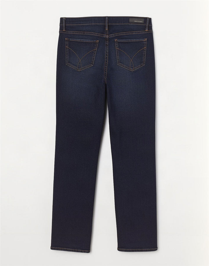 Calvin Klein Damen Straight Jeans W31 L30 Marineblaue Baumwolle