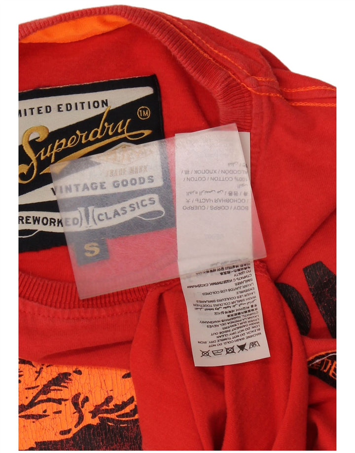 Superdry Herren T-Shirt mit Grafik, Größe S, Rot, Baumwolle