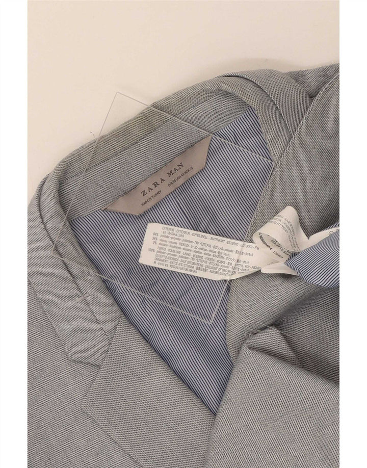 Zara Herren-Blazerjacke mit 2 Knöpfen, EU 56, XL, grau, Polyester