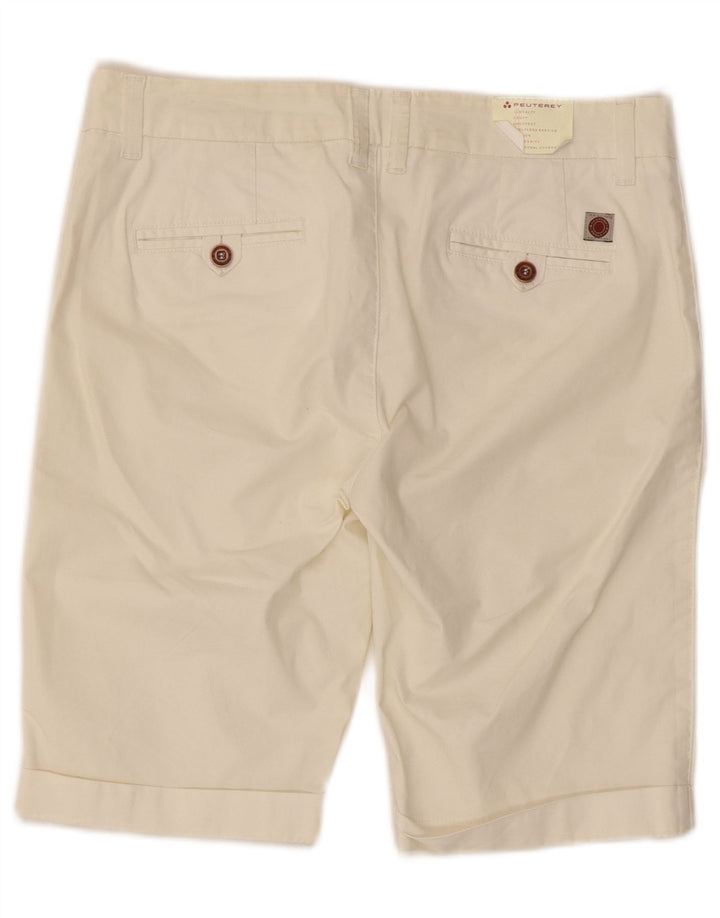 PEUTEREY Damen Chinoshorts IT 42 Medium W32 Weiße Baumwolle