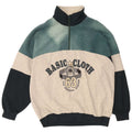 EXTE Grafischer Herren-Sweatshirtpullover mit Reißverschluss am Hals, Größe L, Grau, Farbblock