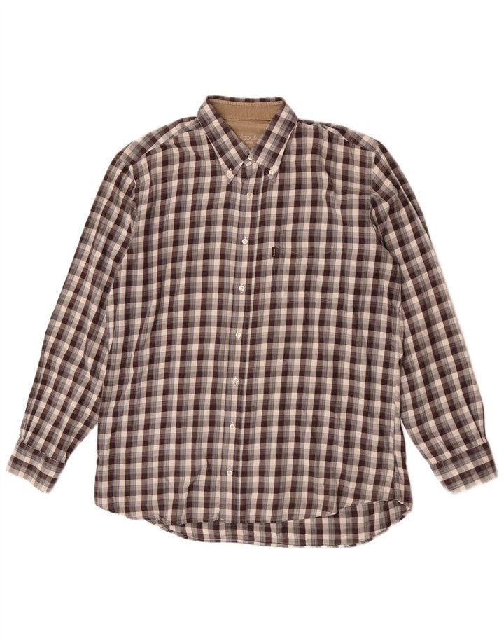 Barbour Herren-Flanellhemd, groß, braun, kariert, Baumwolle