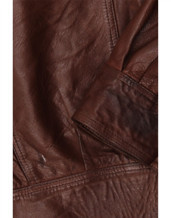 Vintage Damen Militärlederjacke UK 18 XL Braun
