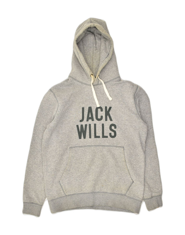 JACK WILLS Mens Graphic Hoodie Jumper Small Grey Cotton | Vintage Jack Wills | Thrift | Second-Hand Jack Wills | Used Clothing | Messina Hembry 