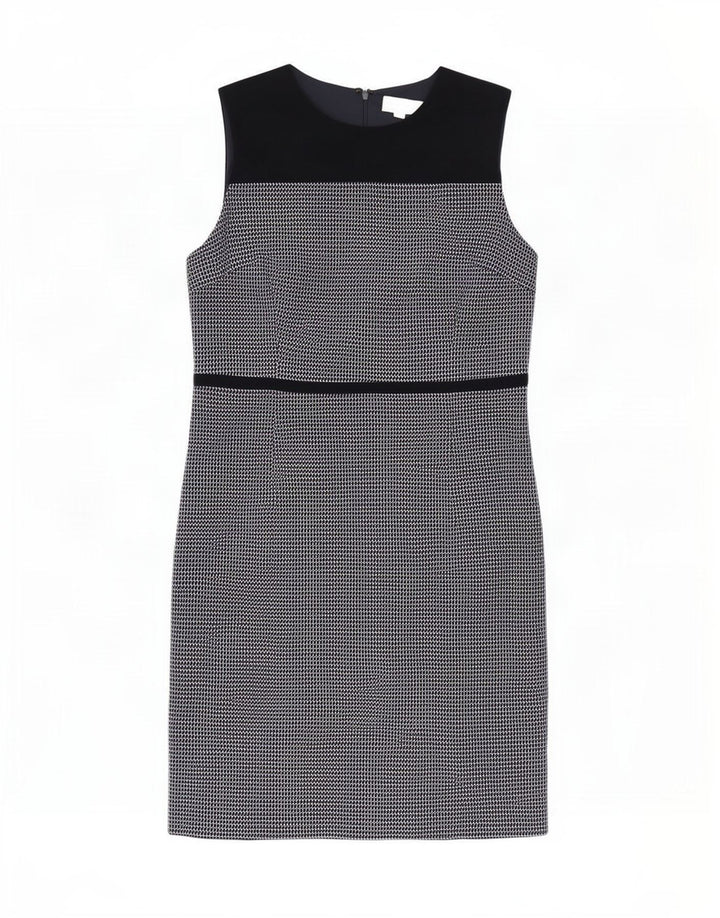 Hobbs Damen Ärmelloses Etuikleid UK 18 XL Schwarz kariertes Polyester