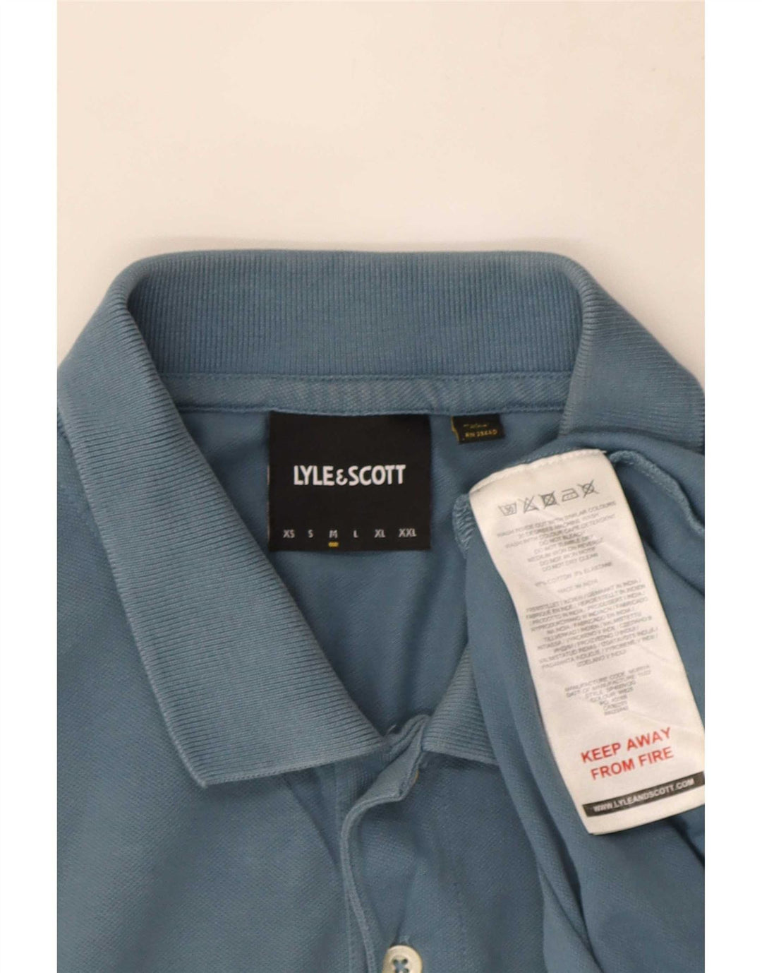 Lyle & Scott Herren-Poloshirt aus mittelblauer Baumwolle