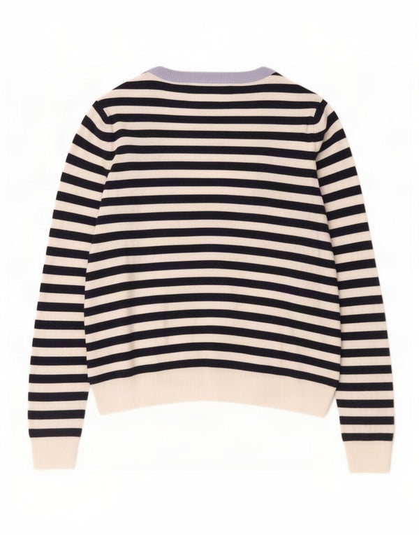 Marks & Spencer Damen-Cardigan-Pullover UK 16 Große blau gestreifte Viskose