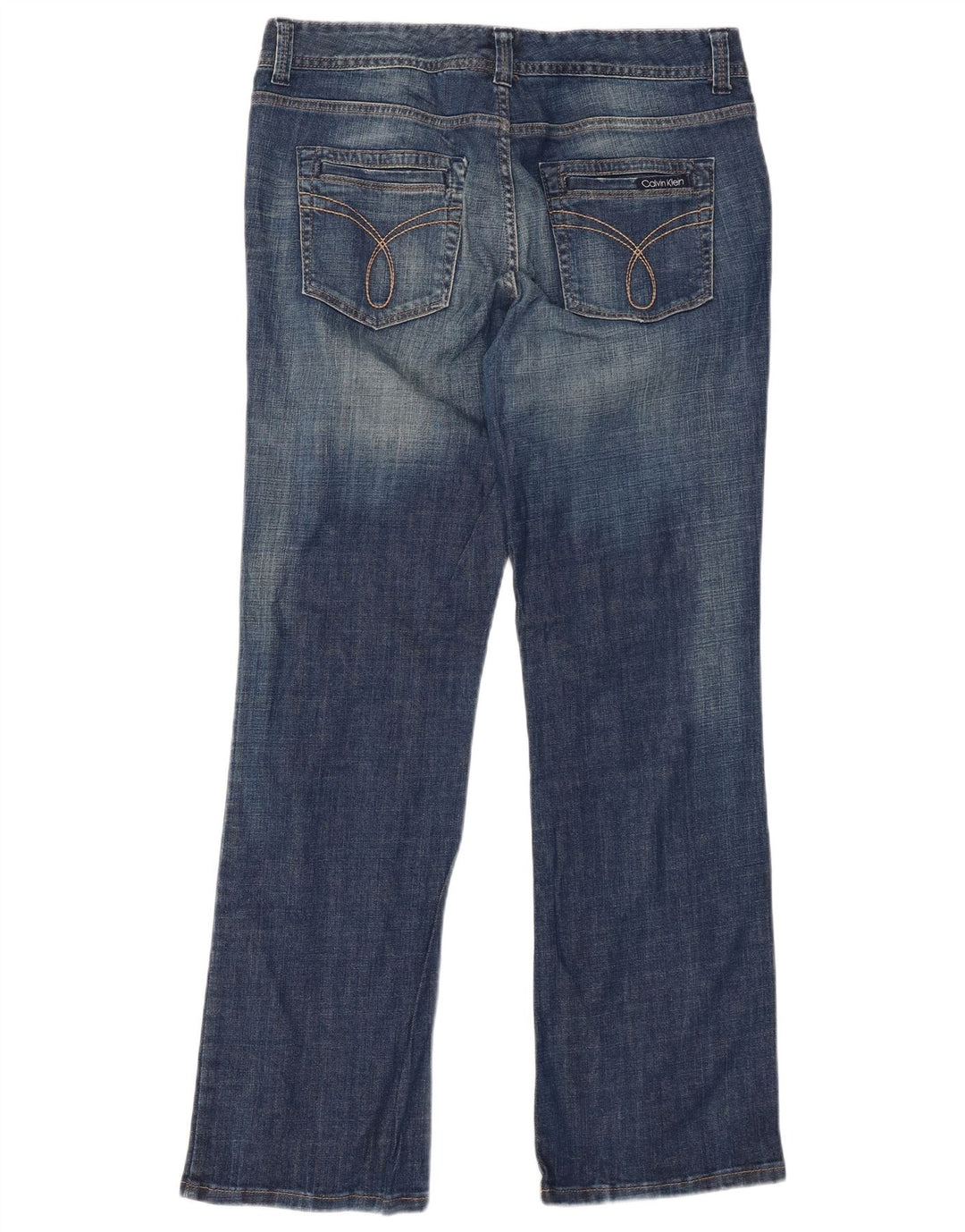 CALVIN KLEIN Damen Bootcut Jeans US 14 XL W34 L31 Blaue Baumwolle