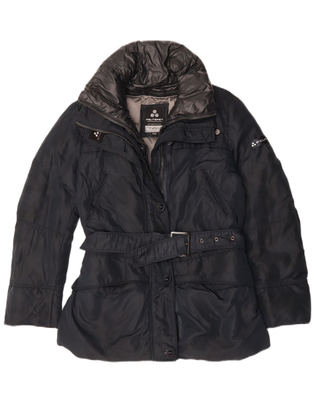 PEUTEREY Wattierte Damenjacke UK 22 3XL Marineblau Polyethylen