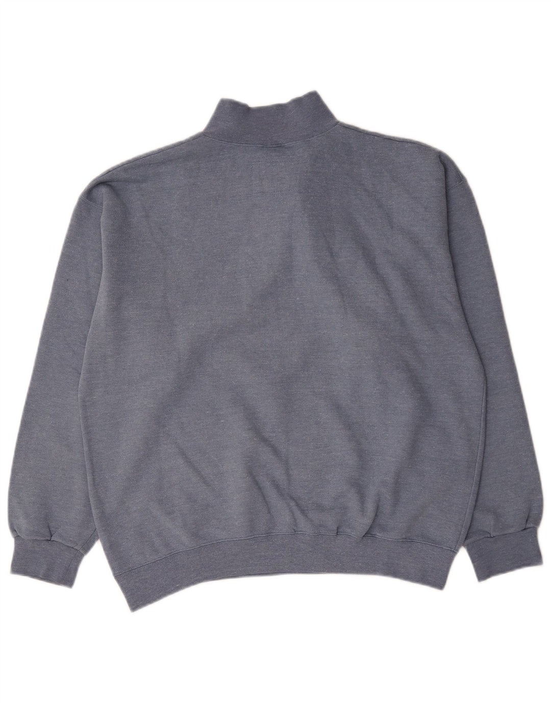 Champion Herren-Sweatshirt mit Reißverschluss am Hals, groß, aus blauer Baumwolle