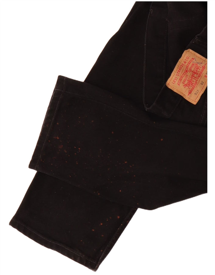 Levi's Herren 521 Straight Jeans W30 L32 Schwarze Baumwolle