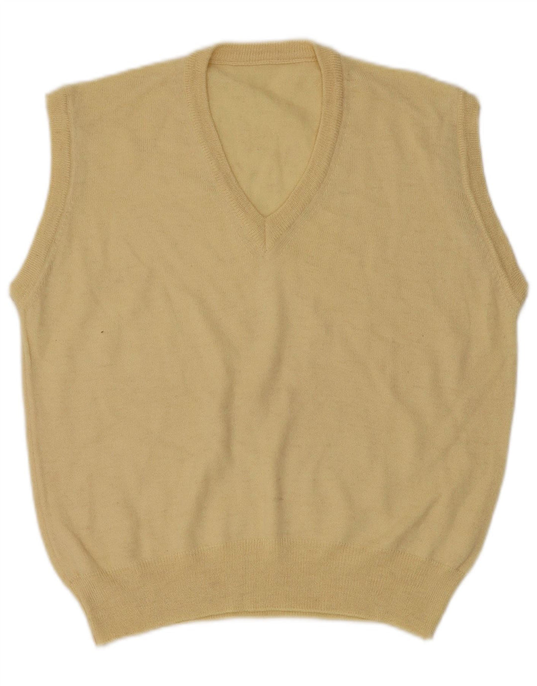 VINTAGE Herren Weste Tank Top Mittelgelb