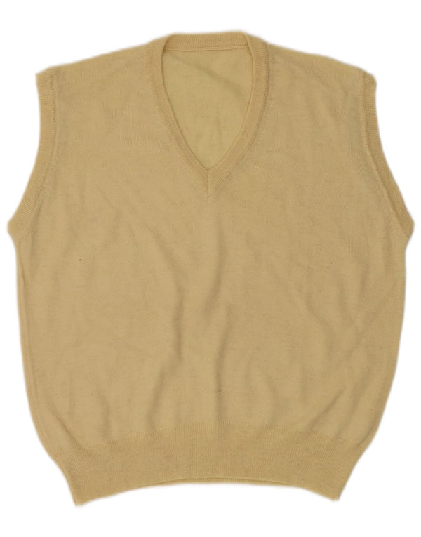 VINTAGE Herren Weste Tank Top Mittelgelb