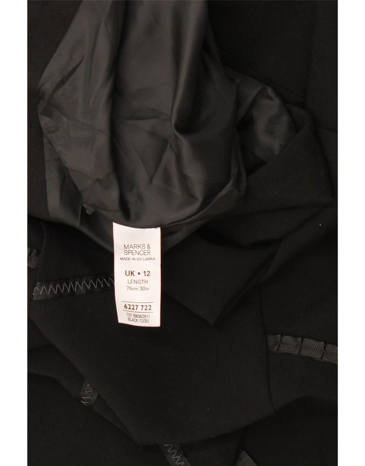 Marks & Spencer Damen A-Linienrock UK 12 Medium W34 Schwarz Geometrisch