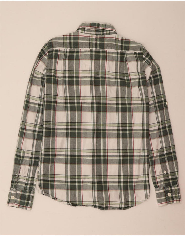 Superdry Herren-Flanellhemd aus mittelgrüner, karierter Baumwolle