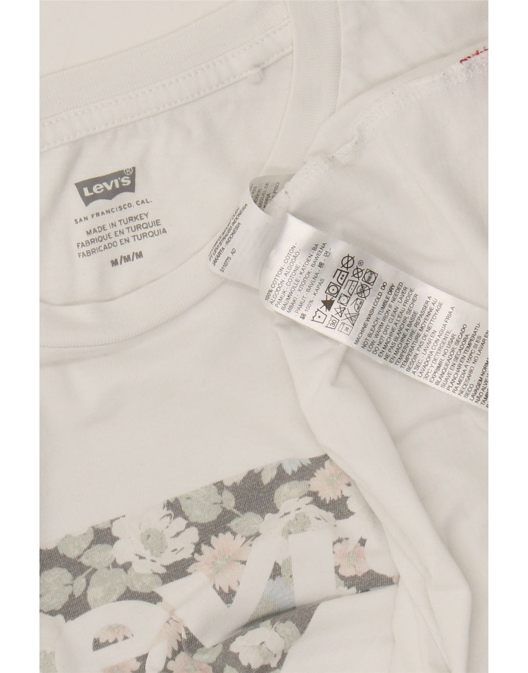 Levi's Damen-T-Shirt mit Grafik, UK 12, mittelweiße Baumwolle