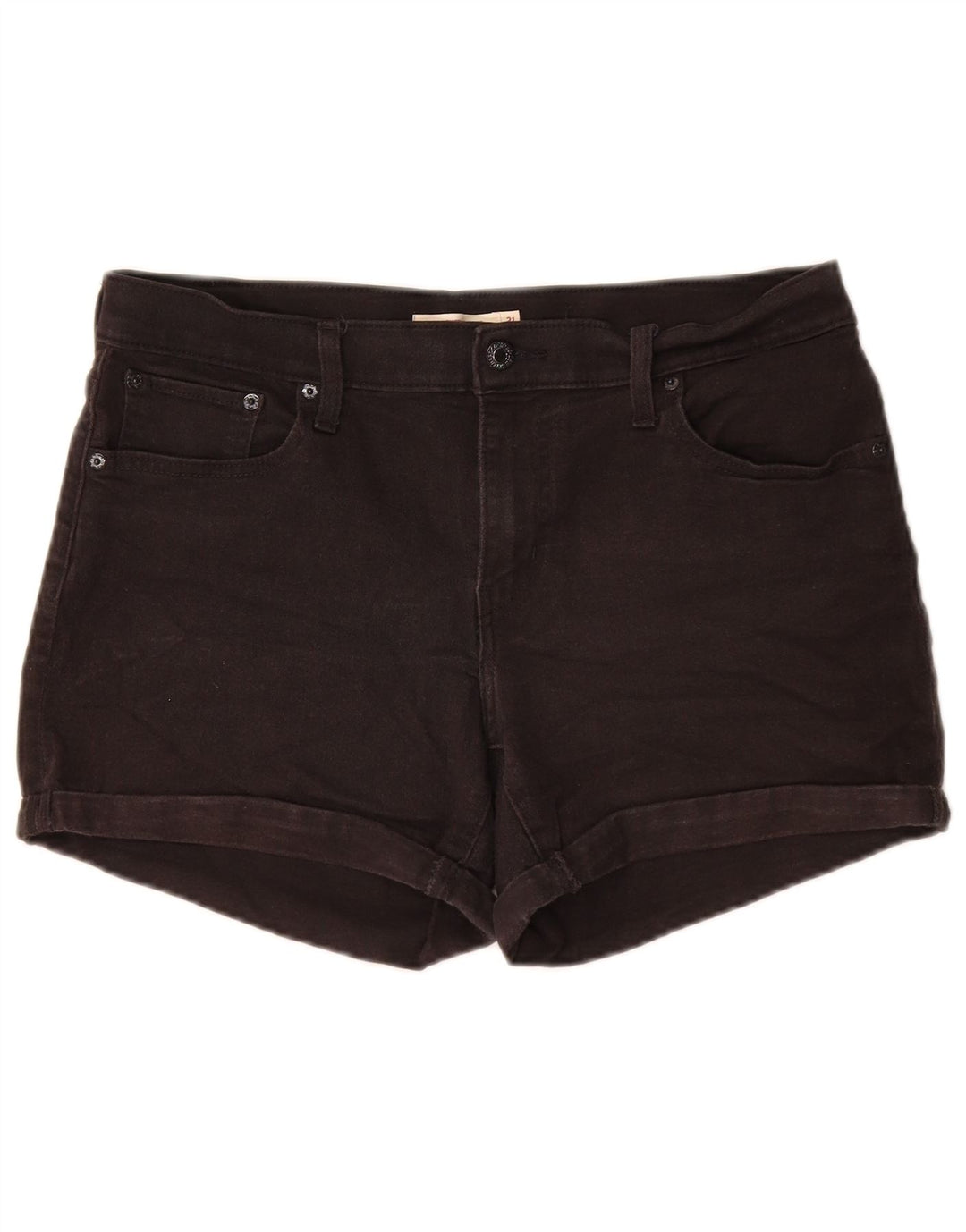 LEVI'S Damen-Jeansshorts mit mittelhohem Bund, W31, mittelschwarze Baumwolle