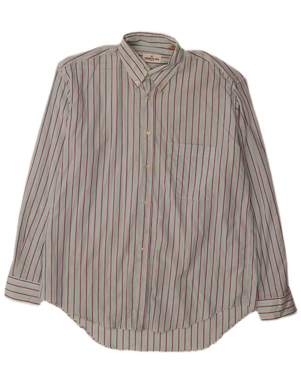 Cerruti 1881 Herrenhemd, Größe 40, 15 3/4, mittelblau, gestreift, Baumwolle, klassisch