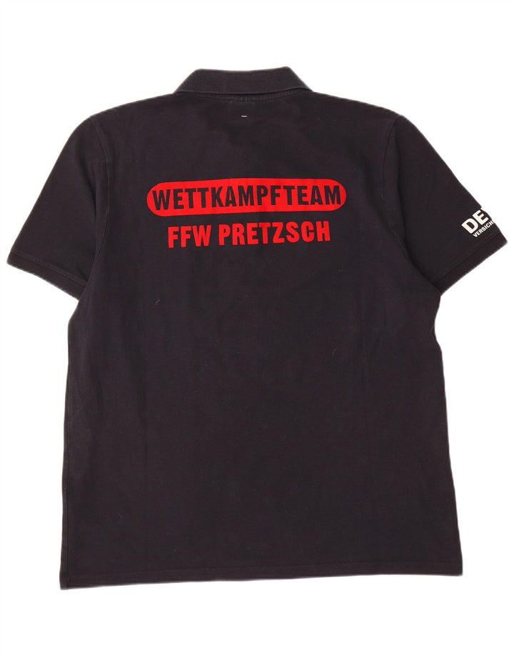 Erima Herren-Poloshirt mit Grafik, XL, schwarze Baumwolle