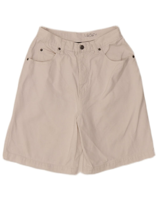 Gloria Vanderbilt Damen-Bermudashorts mit hoher Taille, UK 8, Größe S, W26, Weiß
