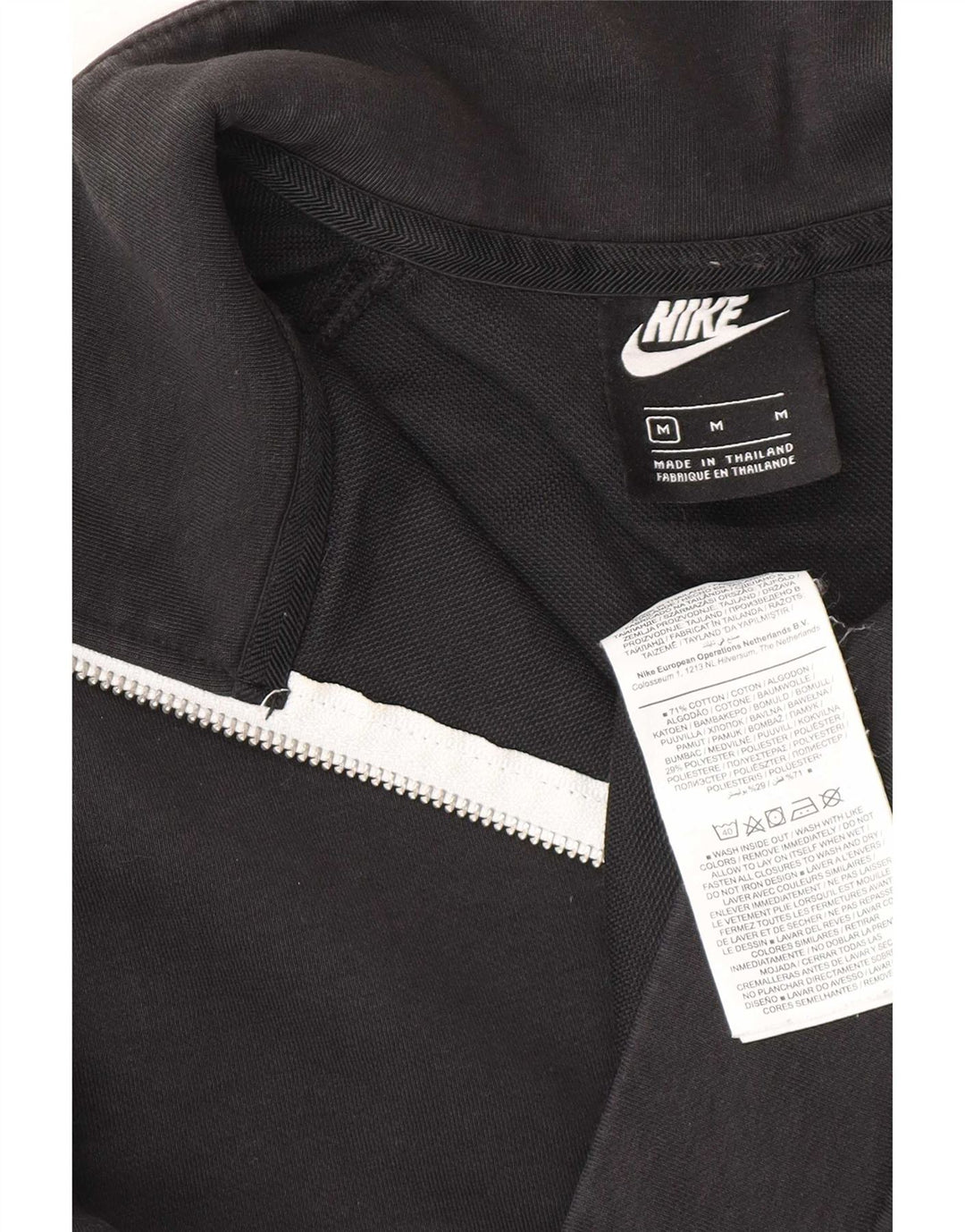 Nike Herren-Sweatshirt mit Reißverschluss am Hals, mittlere schwarze Baumwolle
