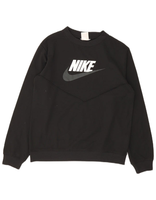 Nike Jungen-Sweatshirt mit Grafik, 13–14 Jahre, schwarzes Polyester