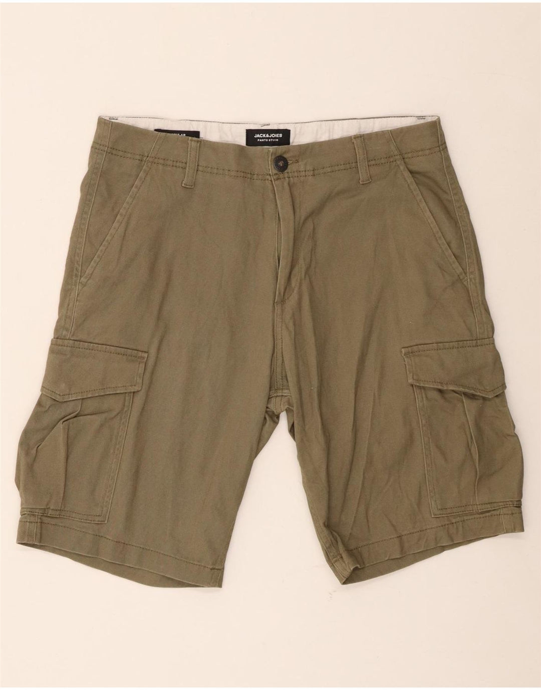 Jack & Jones Herren-Cargoshorts mit normaler Passform, Größe M, W32, Khaki, Baumwolle