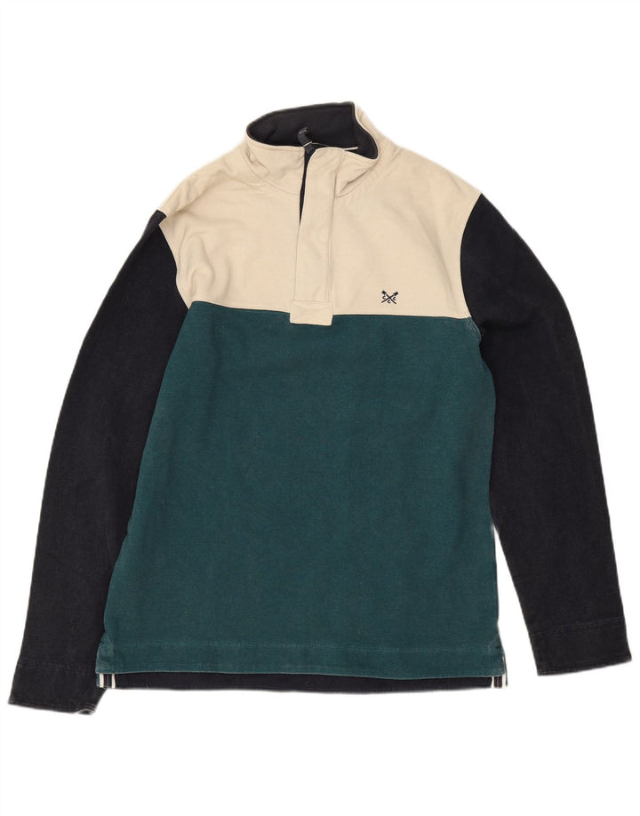 CREW CLOTHING Herren-Sweatshirt-Pullover, klein, mehrfarbig, Farbblock