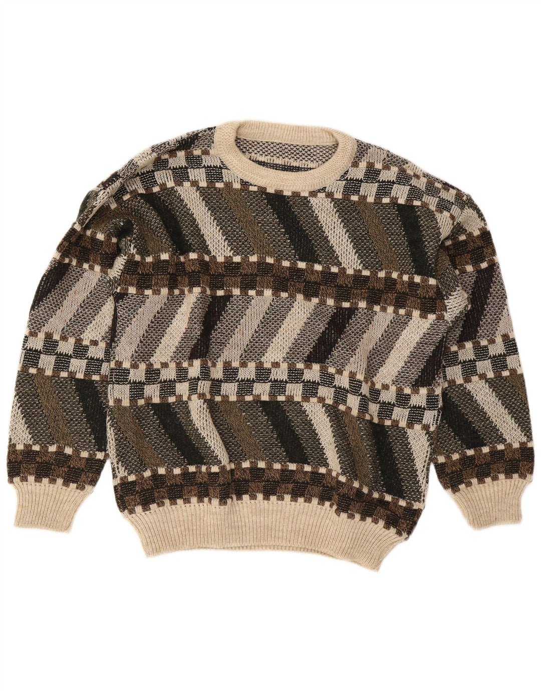 Vintage Herren Pullover mit Rundhalsausschnitt IT 48/50 Medium Mehrfarbig