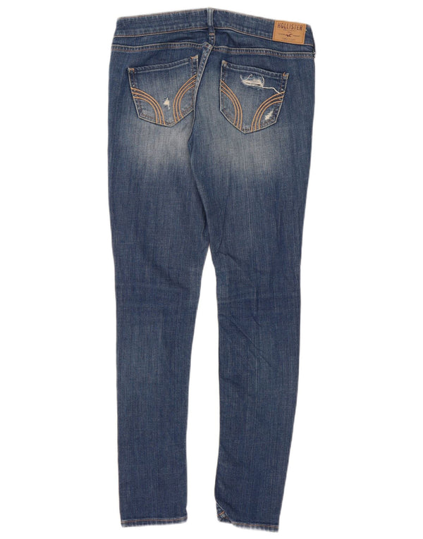 Hollister Damen Distressed Skinny Jeans US 5 Small W27 L29 Blaue Baumwolle