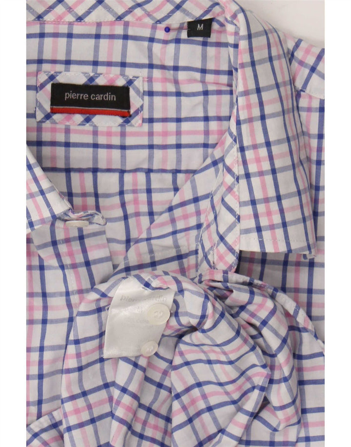 Pierre Cardin Herrenhemd aus mittelblau karierter Baumwolle