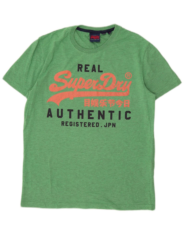 Superdry Mens Graphic T-Shirt Top Large Green Cotton