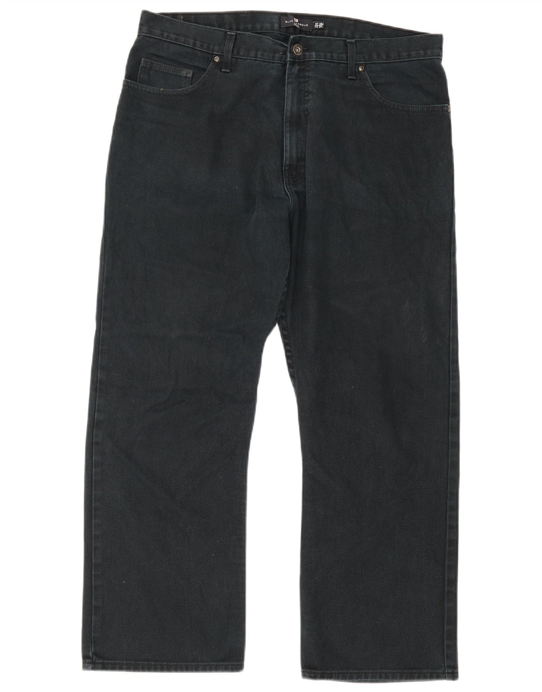 Marks & Spencer Herren Blue Harbor Straight Jeans W38 L29 Schwarze Baumwolle
