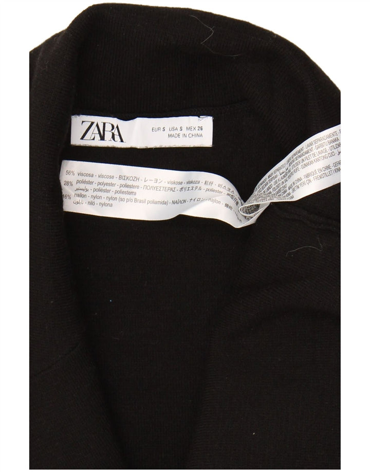 ZARA Womens Double Breasted Sleeveless Blazer Jacket UK 10 Small Black