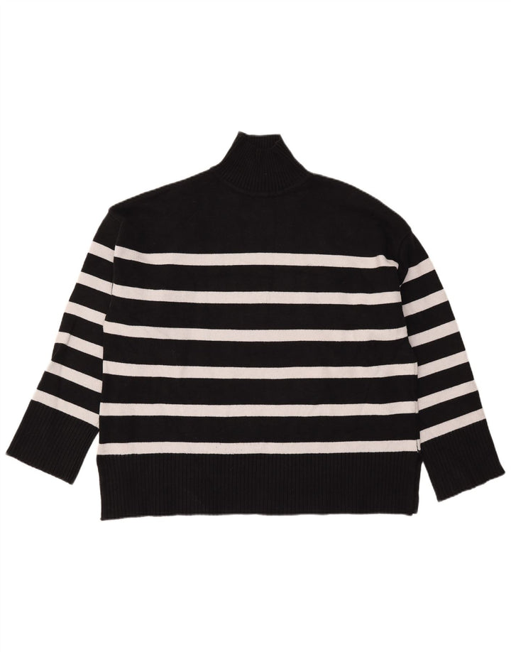 Zara Damen-Pullover mit Rollkragen, übergroß, Gr. 40, groß, schwarz gestreift