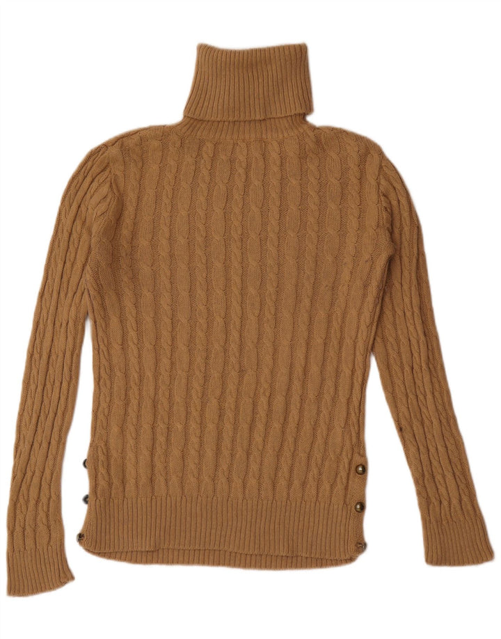 Rollkragenpullover für Damen von Zara, Gr. 12, Mittelbraun, Acryl
