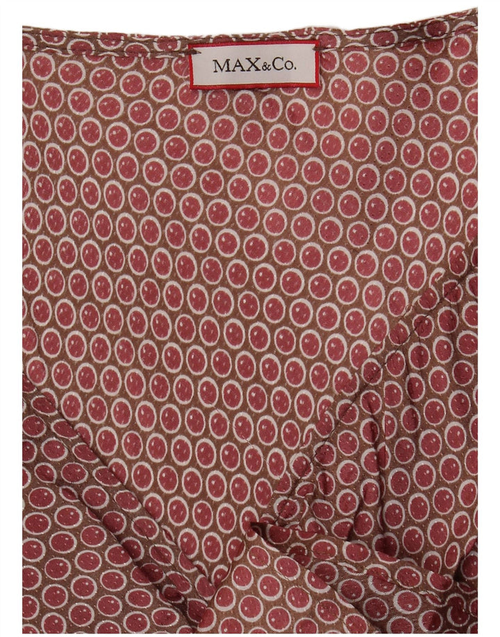 MAX & CO. A-Linien-Kleid zum Binden vorne für Damen, UK 12, mittleres Burgunderrot gepunktet