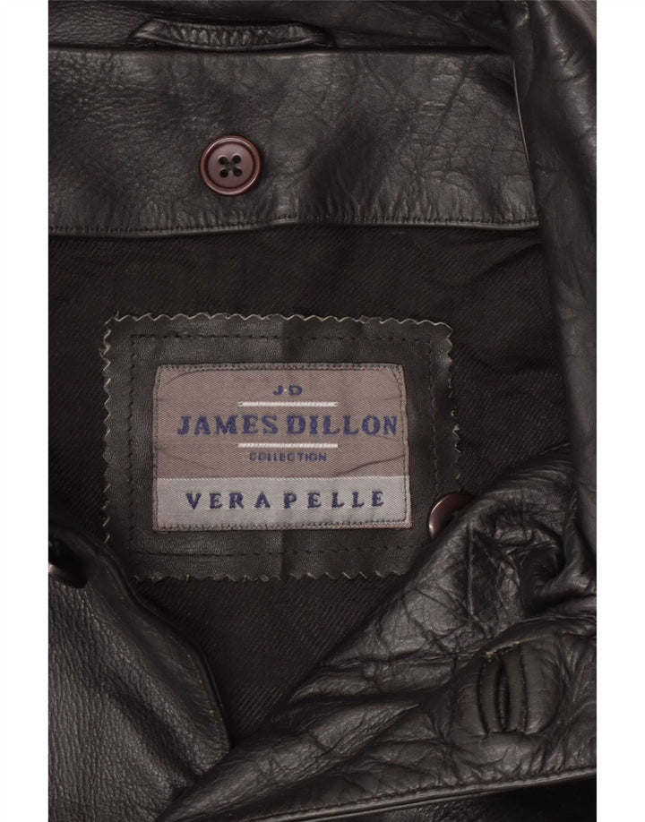 James Dillon Herren Lederjacke UK 42 XL Schwarz
