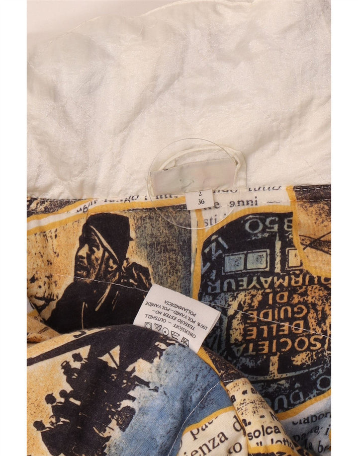 Vintage Herren-Windbreakerjacke mit Kapuze, EU 36, kleines weißes Polyamid