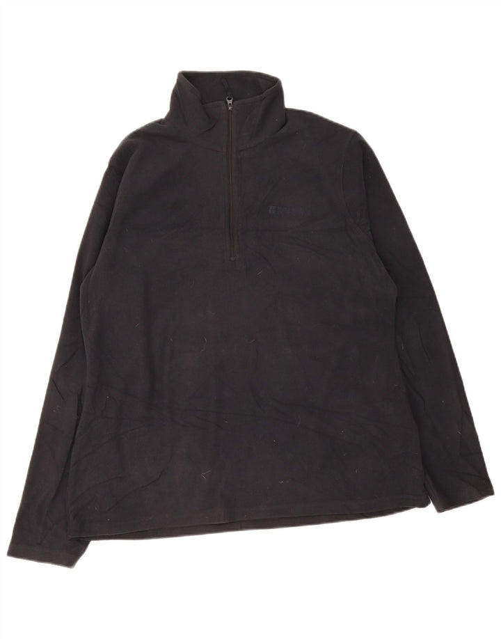 Warehouse Damen-Fleecepullover mit Reißverschluss am Hals, UK 16, Größe L, Schwarz, Polyester