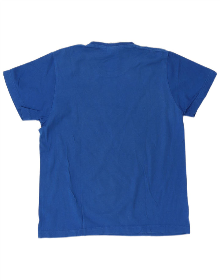 Adidas Herren Grafik-T-Shirt aus mittelblauer Baumwolle